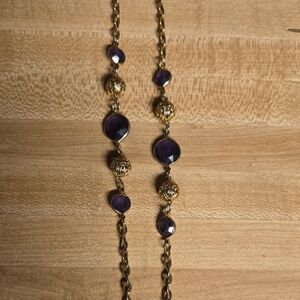 Elegant Gold and Purple Necklace